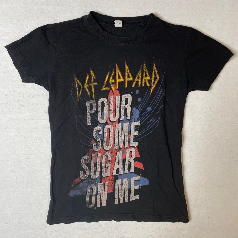 Def Leppard Pour Some Sugar On‎ Me Band T Shirt Graphic Tee Small
